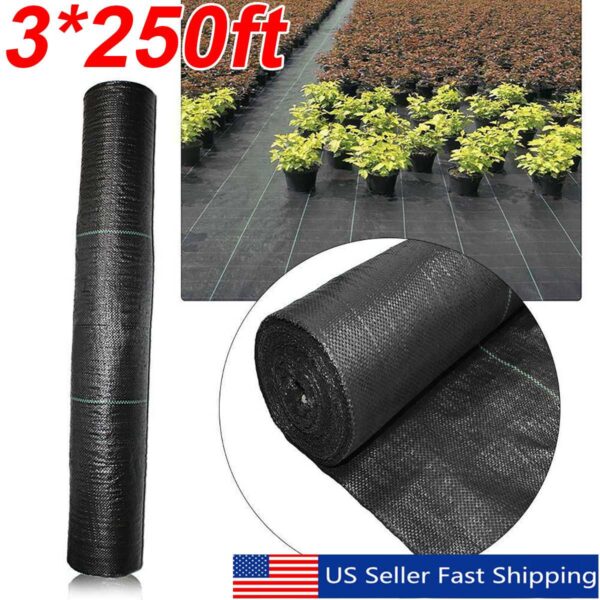 250FT Agricultural Anti Grass Cloth Farm-oriented Weeds Barrier Mat Plastic Mulch Thicker Orchard Garden Weeding Control Fabric